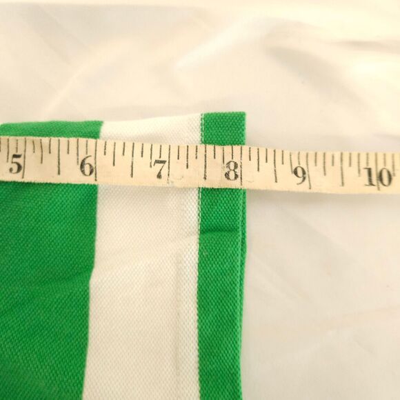 NWOT Five Four Club Mens XL Green White Striped Short Sleeve Polo Shirt - Picture 6 of 7